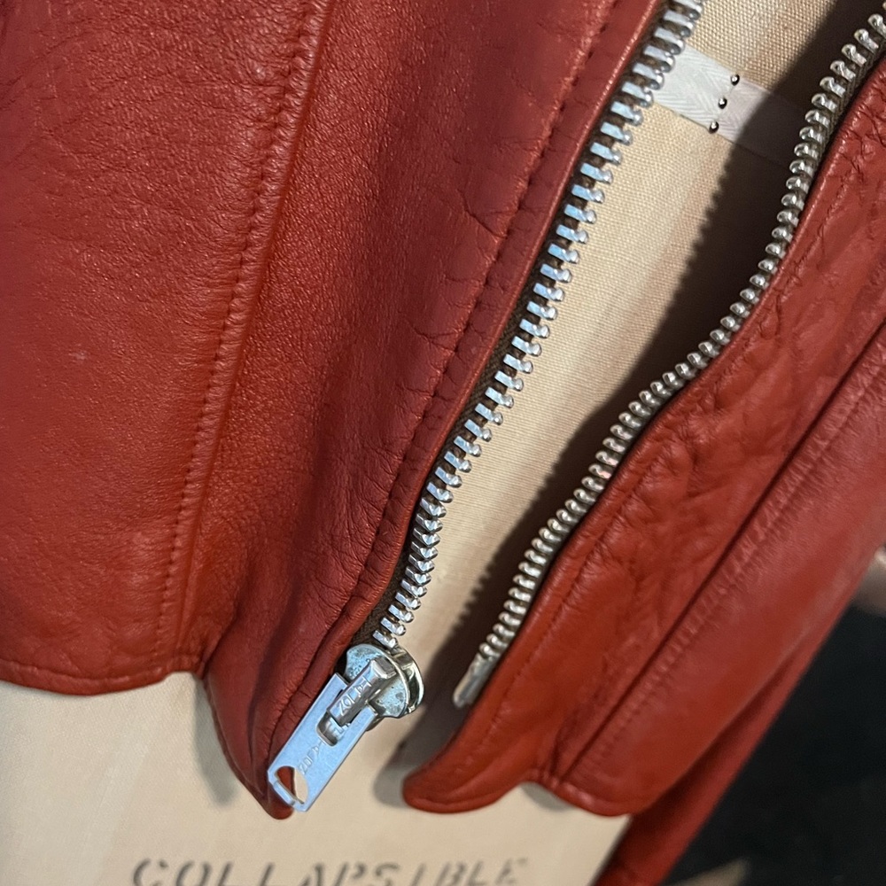 SCHOTT Bros. vintage Sportswear New York Rust Brown Leather Jacket Fall - Picture 9 of 9